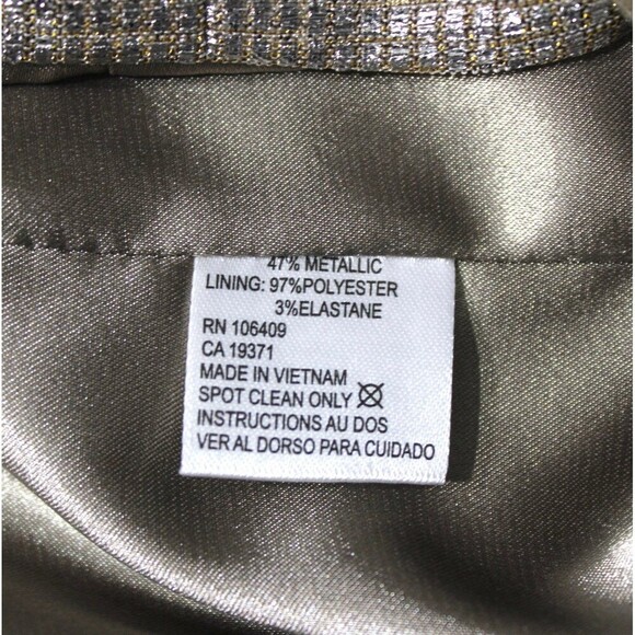 TAHARI ASL Women's Draped Back Metallic Cocktail 
Dress | Size 6 - Picture 6 of 11